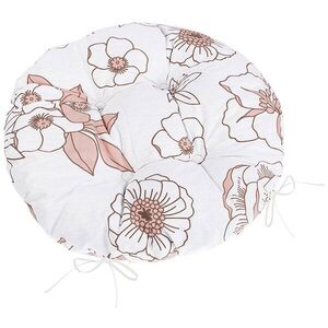 BELLATEX Székpárna Adéla 62/328 kerek steppelt átm. 40 cm virág lazac kép