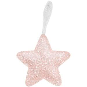 LAALU Karácsonyi dísz - műbőr csillag, rózsaszín, csillámos, 14, 5 cm kép