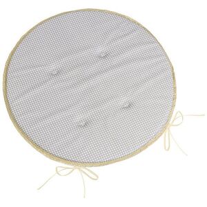 BELLATEX Ülőpárna ADÉLA, 79\904 kerek sima, átmérő 40 cm, kockás, szürke-fehér kép