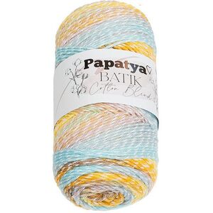 Bellatex fonal Papatya Cotton Blend batik 100 g - 1001 fehér, rózsaszín, kék kép