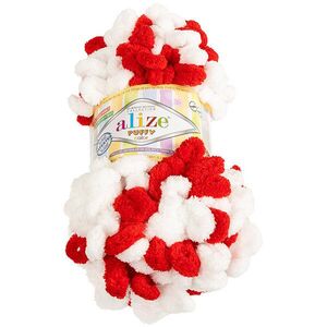 Bellatex Puffy Color 100 g - 6574 fehér, piros kép