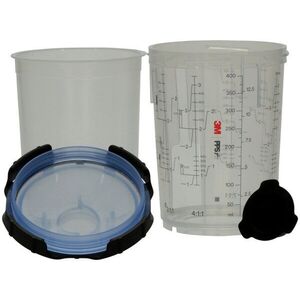 3M Festékkeverő edény szett, PPS™ 2.0 rendszer, 400 ml, 125 µ, 50 db, fedéllel kép