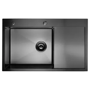 Mosogató Kongo balos 780x480x230 PVD BLACK NANO kép