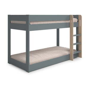 Szürkészöld emeletes gyerekágy ágyráccsal 90x190 cm Angel – Marckeric kép