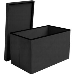 Ruhhy 25995 Összecsukható szövet puff, 60 × 30 × 30 cm, teherbírás 80 kg, fekete szín kép
