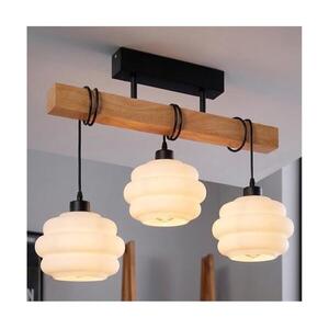 Brilagi - Felületre szerelt csillár WOOD GLASS 3xE27/60W/230V fenyő/fekete/fehér EG44074+3xNSTK7639 kép