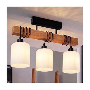 Brilagi - Felületre szerelt mennyezeti csillár WOOD GLASS 3xE27/60W/230V fenyő/fekete/fehér EG44074+3xNSTK7006 kép