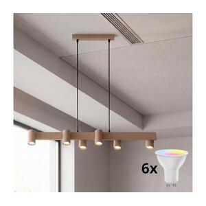 Brilagi - LED RGBW fényerőszabályozható kábeles csillár SELE 6xGU10/6, 5W/230V bézs BG5273+AI2323 kép