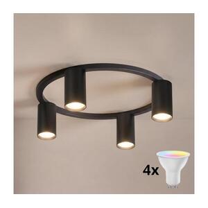 Brilagi - LED RGBW Fényerőszabályozható mennyezeti lámpa SELE 4xGU10/6, 5W/230V fekete BG5282+4xAI0589 kép
