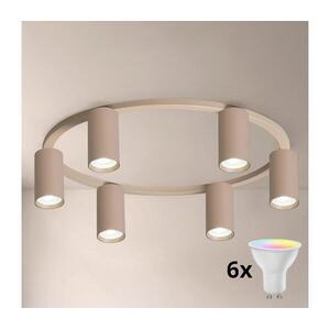 Brilagi - LED RGBW fényerőszabályozható mennyezeti lámpatest SELE 6xGU10/6, 5W/230V bézs BG5287+AI2323 kép