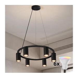 Brilagi - LED RGBW Fényerőszabályozható kábeles csillár SELE 6xGU10/6, 5W/230V fekete BG5280+AI2323 kép