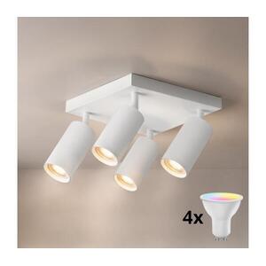 Brilagi - LED RGBW Fényerőszabályozható spotlámpa SELE SQUARE 4xGU10/6, 5W/230V fehér BG5263+4xAI0589 kép