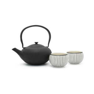Fehér-fekete porcelán-öntöttvas teázó szett Shanxi – Bredemeijer kép