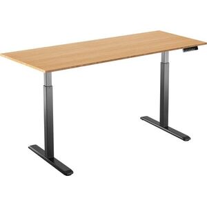 AlzaErgo Table ET2, fekete + asztallap, 160×80 cm, bambusz kép