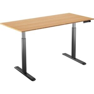 AlzaErgo Table ET2, fekete + asztallap, 140×80 cm, bambusz kép
