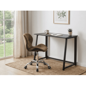 Irodai szett ZARIMO asztal 80x40 cm, fekete + AVOLA VELVET szék, barna kép