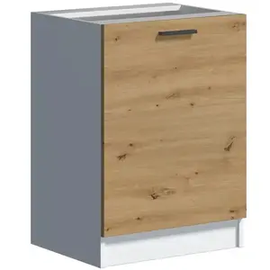 Konyhaszekrény Economic D60 fehér/artisan kép