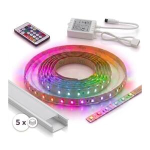 SmartLED SZETT 1x LED RGBW szalag DIGITAL LED/16, 5W/230V 5 m + 5x beépíthető profil 1 m + távirányító 5xSD0103+1xW4305 kép