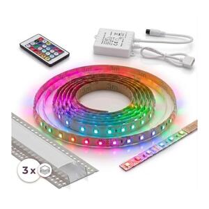 SmartLED SZETT 1x LED RGBW szalag DIGITÁLIS LED/9, 6W/230V 3 m + 3x beépíthető profil 1 m + távirányító 3xSD0107+1xW4306 kép