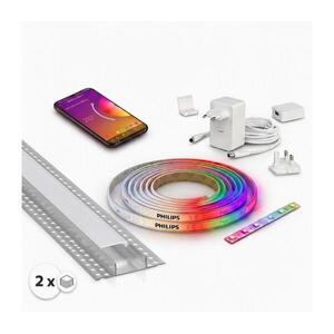 SmartLED SZETT 1x RGBW LED szalag WHITE AND COLOR LED/20W/230V, 2 m + 2x beépíthető profil 1 m 2xSD0107+1xP3716 kép