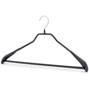 MAWA Bodyform Csúszásmentes vállfa nadrágrúddal, fém, fekete, 5 db kép