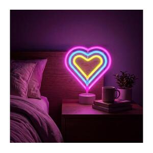LED neon asztali dekoráció LED/2W/3xAA USB szív 43996F kép