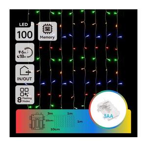 B.V. - Kültéri LED karácsonyi fényfüzér 100 LED, 8 funkció, 3xAA, IP44 B10303K3K kép