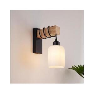 Brilagi - fali lámpatest WOOD GLASS 1xE27/60W/230V fenyő/fekete/fehér EG44078+NSTK7006 kép