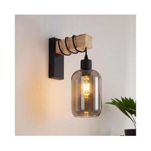 Brilagi - WOOD GLASS fali lámpa 1xE27/60W/230V fenyő/fekete/füstszürke EG44078+NSTK7757 kép