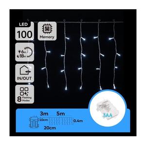 B.V. - LED Karácsonyi kültéri lánc 100xLED/8 funkció 8x0, 4m IP44 hideg fehér B10303K3Q kép