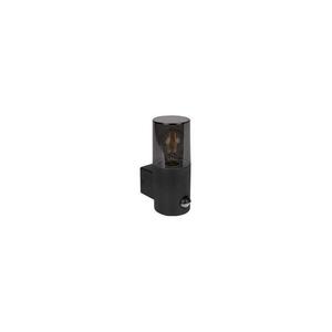 Kültéri fali lámpa érzékelővel 1xE27/40W/230V IP44 fekete/füstszínű OUTD. WALL LIGHT E27 XD ROUND kép
