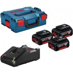 Bosch Professional 0615990L3T GBA 18V 5, 0Ah akkumulátor, 3 db + GAL 18V-40 töltő kép