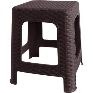 MEGAPLAST Kerti puff, polirattan, 36×33×33 cm, wenge kép