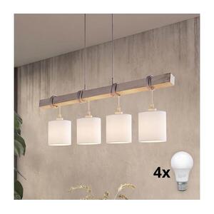 Brilagi - NUBILA LED csillár kábelen 4xE27/60W/230V szürke/fehér 1xEG49927A+4xBG1586 kép