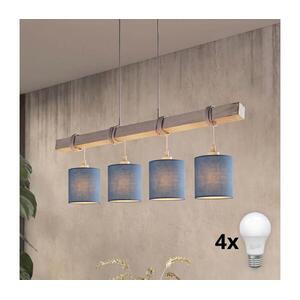 Brilagi - NUBILA LED csillár kábellel 4xE27/60W/230V szürke/sötétkék 1xEG49927A+4xBG1575 kép