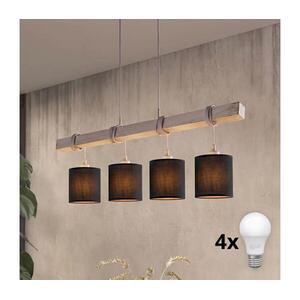 Brilagi - LED csillár kábelen NUBILA 4xE27/60W/230V szürke/fekete 1xEG49927A+4xBG1581 kép
