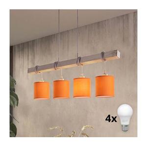 Brilagi - LED csillár kábelen NUBILA 4xE27/60W/230V szürke/narancssárga 1xEG49927A+4xBG2453 kép