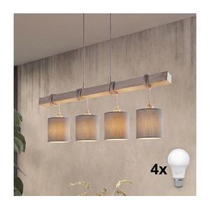 Brilagi - Kábeles LED csillár NUBILA 4xE27/60W/230V világosszürke 1xEG49927A+4xBG2454 kép
