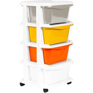 ModernHome PJJCBS0012-04A Tároló polc 4 fiókkal, görgőkkel kép