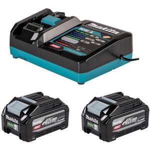 Makita Li-ion XGT 40V szett 2 × akkumulátor 4 Ah BL4040F + töltő DC40RA kép
