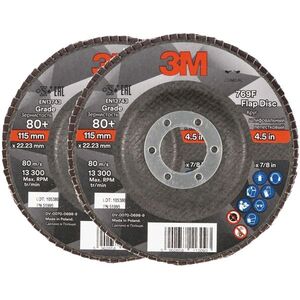 3M 769F lamellás tárcsa, átmérő 115 mm, szemcseméret 80+, 2 db kép