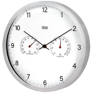 Teesa TSA0049 Falióra hő- és páratartalom-mérővel, 30 cm, ezüstszín kép