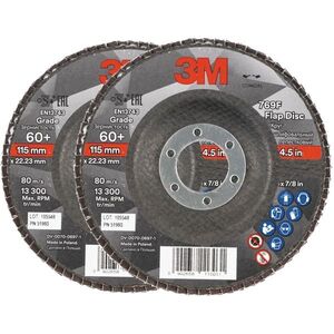3M 769F lamellás tárcsa, átmérő 115 mm, szemcseméret 60+, 2 db kép