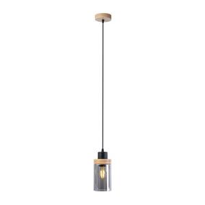 Kábeles függőlámpa WOODNEST 1xE27/15W/230V fenyő/füstös fekete W-KM 1015/1 BK+SM kép