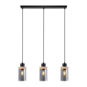 Kábelcsillár WOODNEST 3xE27/15W/230V fenyő/füstös fekete W-L 1015/3 BK+SM kép