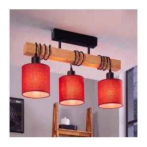 Brilagi - Ráépített csillár NUBILA 3xE27/60W/230V fenyő/piros 1xEG44074+3xBG1578 kép