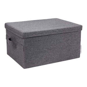 Szürke fedeles textil tárolódoboz 40x30x22 cm Soft Storage – Bigso kép
