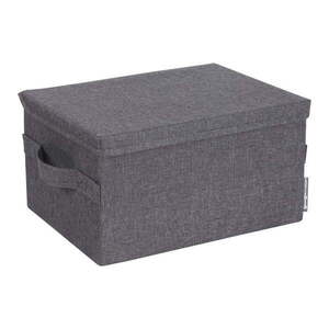Szürke fedeles textil tárolódoboz 35x26x19 cm Soft Storage – Bigso kép