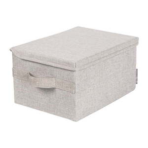 Bézs fedeles textil tárolódoboz 35x26x19 cm Soft Storage – Bigso kép