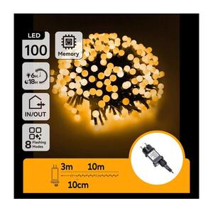B.V. - LED kültéri díszfényfüzér 100xLED/3, 6W/230V/8 funkciós 10m IP44 meleg fehér B103031OK kép